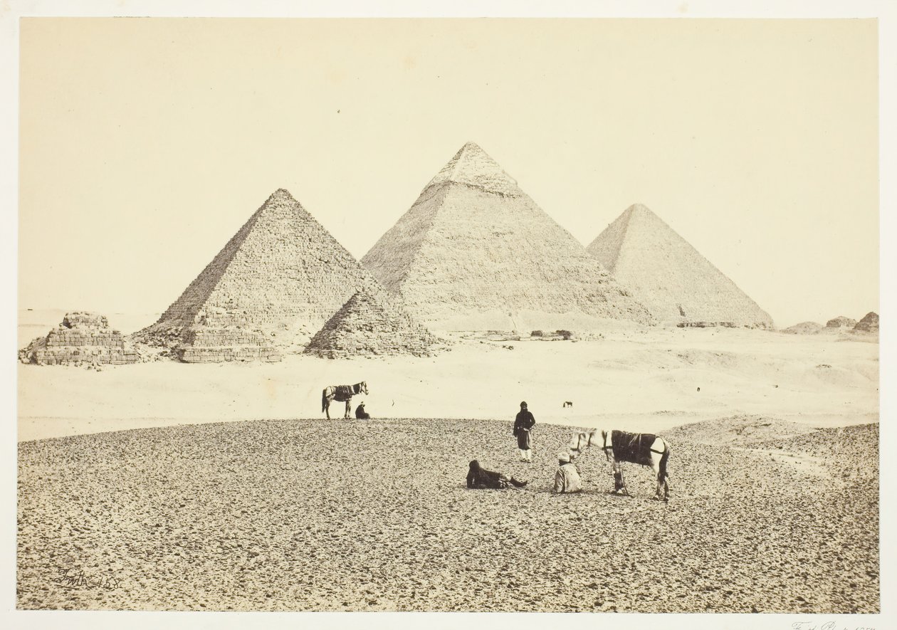 Die Pyramiden von El Geezeh, von Südwesten, 1857 von Francis Frith