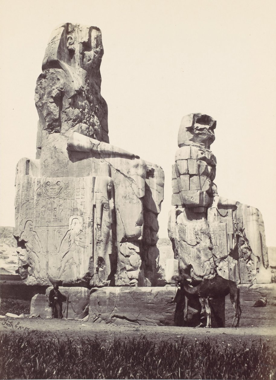 Die Statuen von Memnon. Ebene von Theben, 1857 von Francis Frith