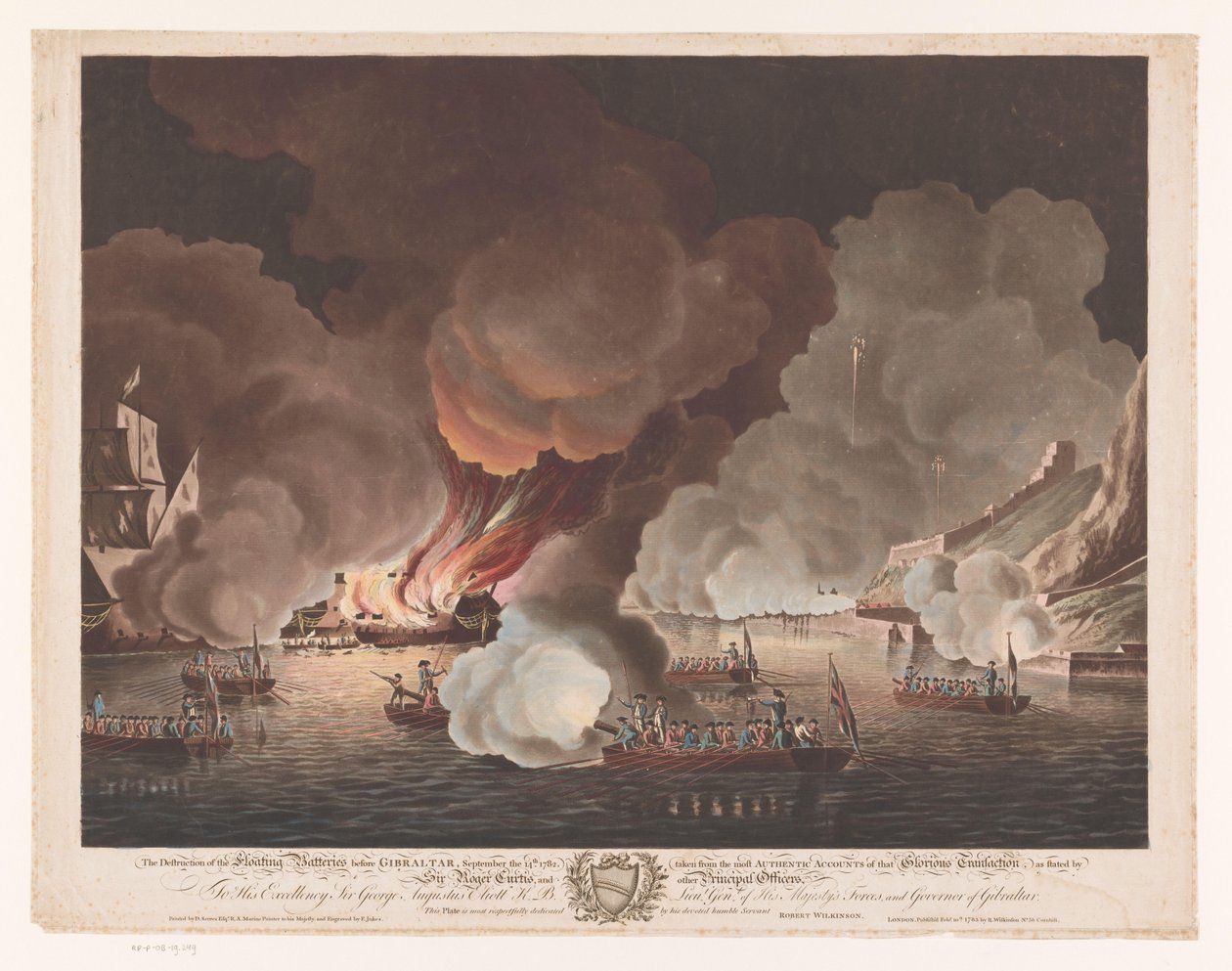 Die Zerstörung der schwimmenden Batterien vor Gibraltar, 14. September 1782 von Francis Jukes