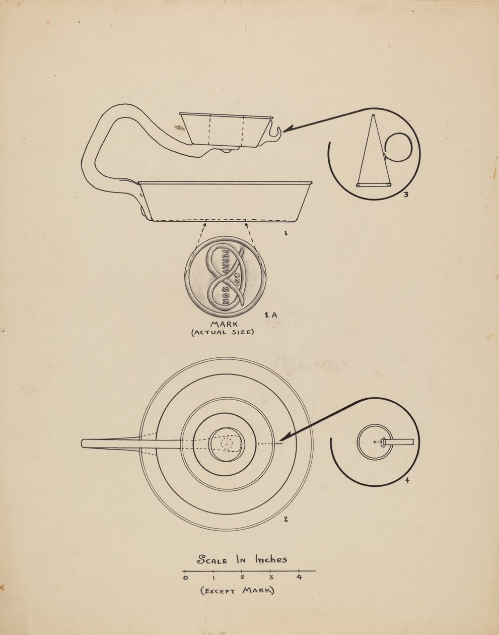 Kerzenhalter mit Löscher von Francis Law Durand