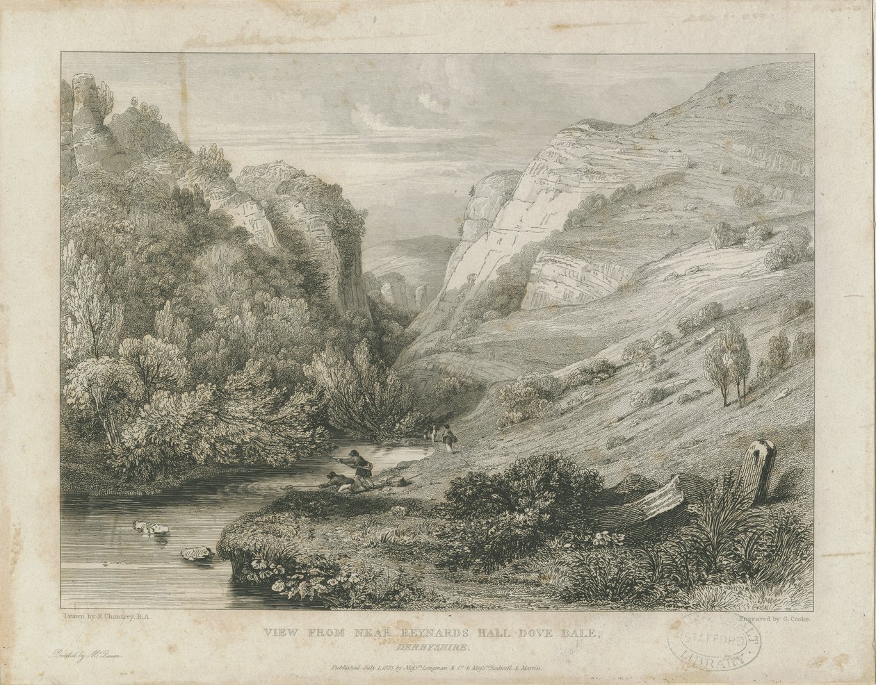 Dovedale - Landschaft (Gravur) von Francis Legatt Chantrey