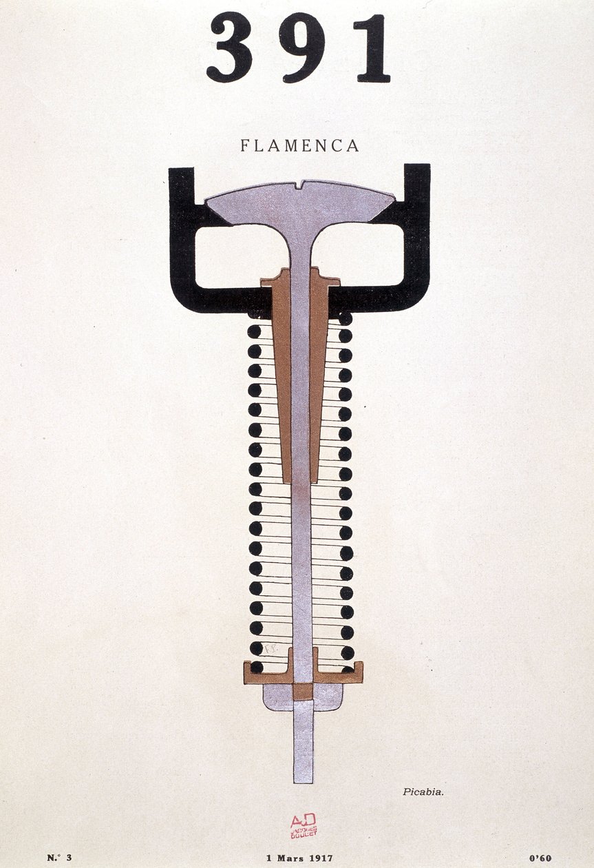 Titelblatt von „391“ von Picabia, Nr. 3 vom 01.03.1917 von Francis Picabia
