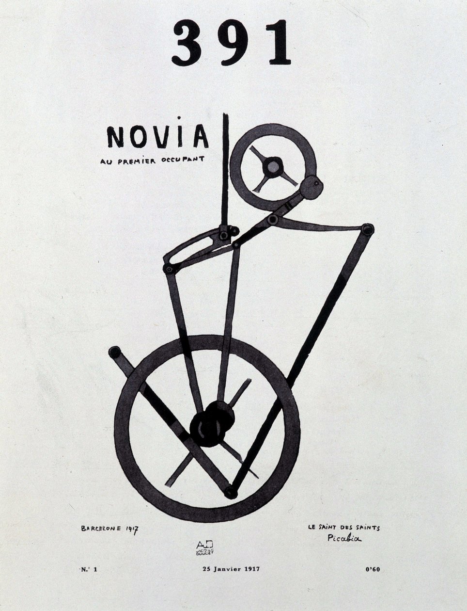 Cover der Zeitschrift „391“ Nr. 1 von Picabia, 25/1/1917 von Francis Picabia