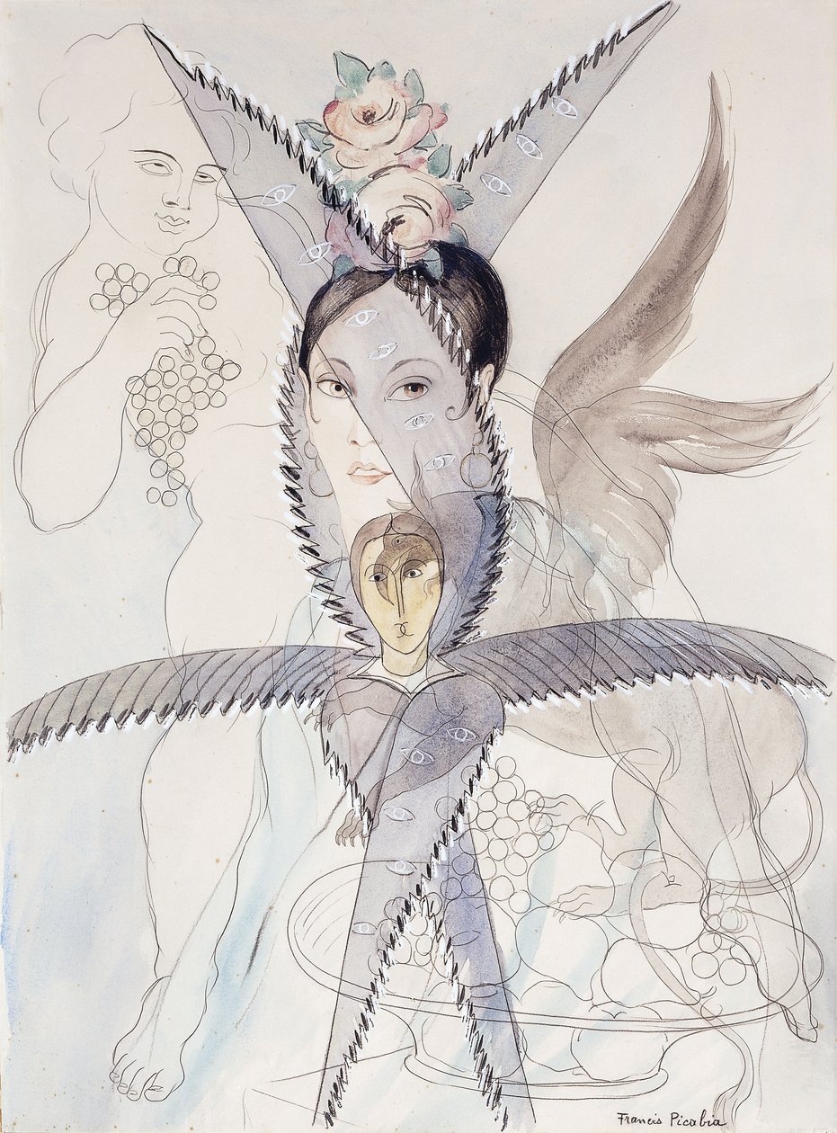 Transparenz - Kopf und geflügeltes Pferd von Francis Picabia