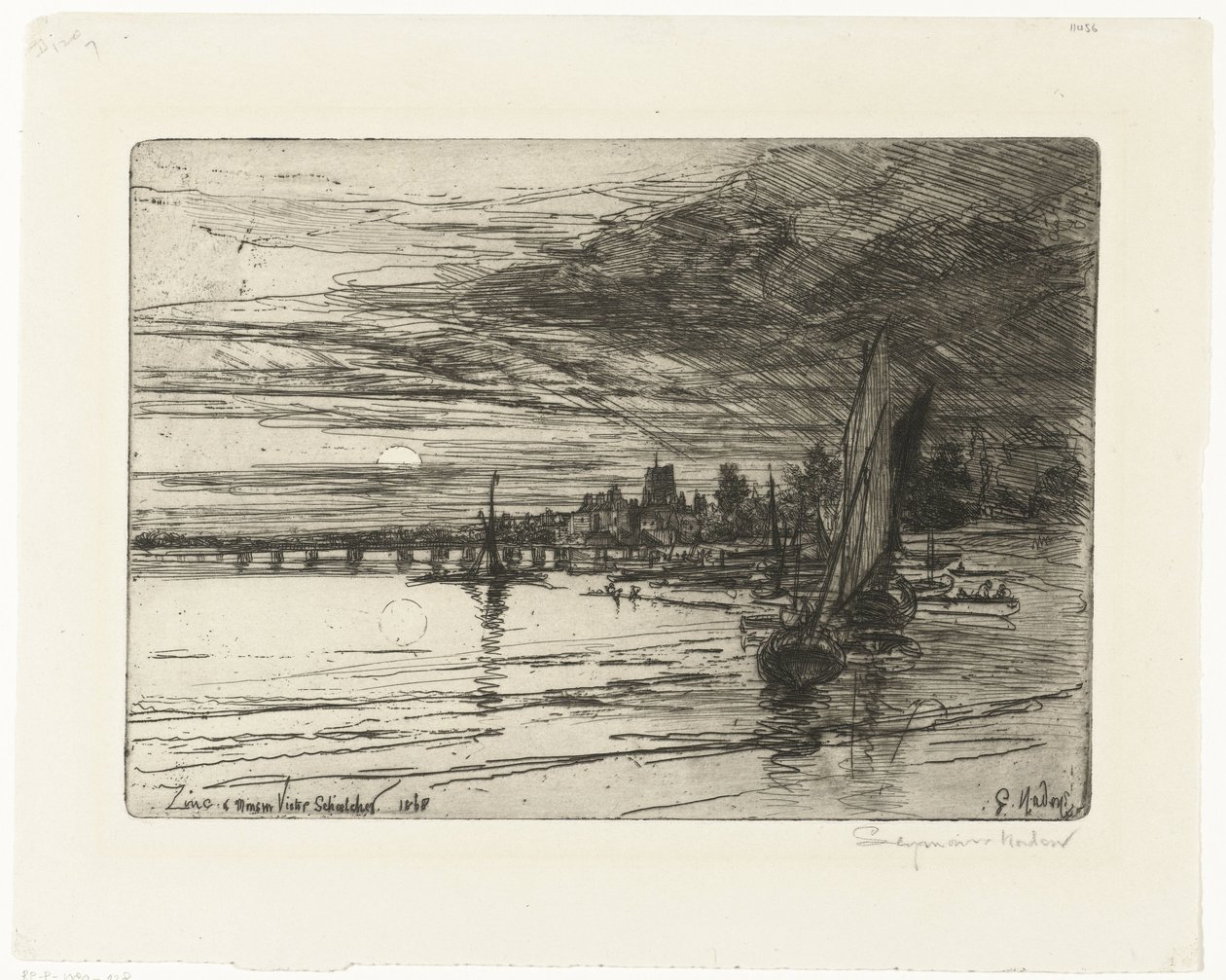 Brücke über die Themse von Francis Seymour Haden (Sir) (signed by artist)