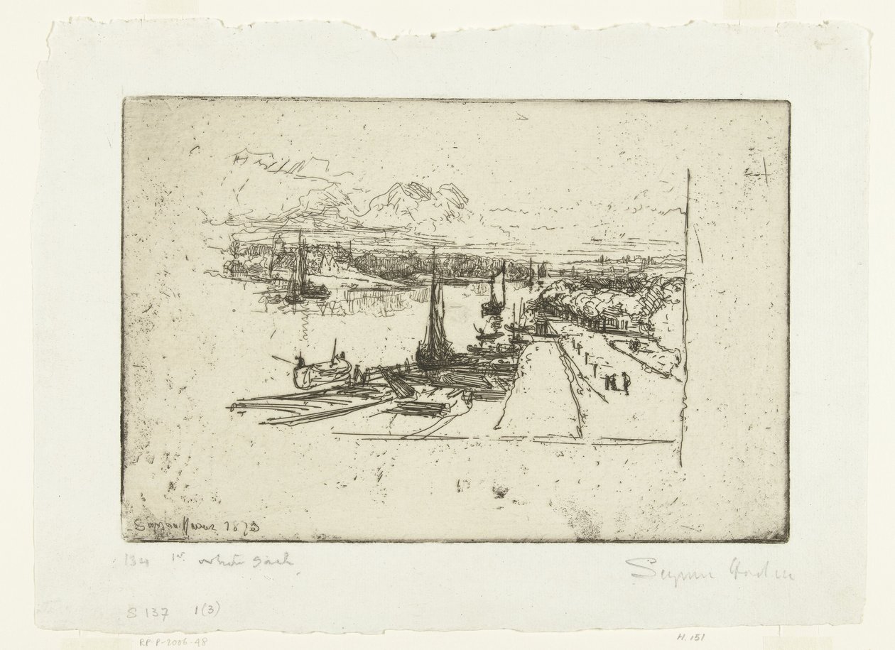 Die Amstel vom Amstelhotel aus von Francis Seymour Haden (Sir) (signed by artist)