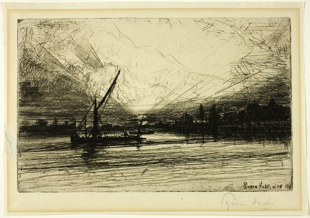 Sonnenuntergang an der Themse von Francis Seymour Haden
