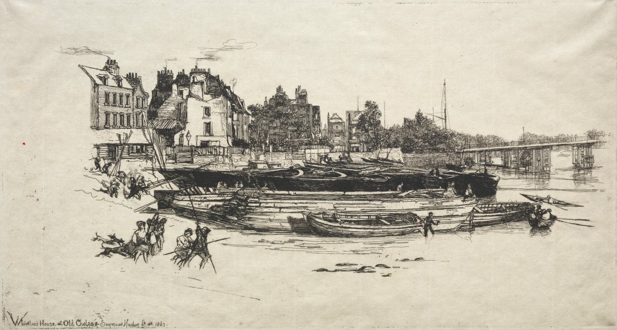 Whistlers Haus in Old Chelsea, 1863 von Francis Seymour Haden