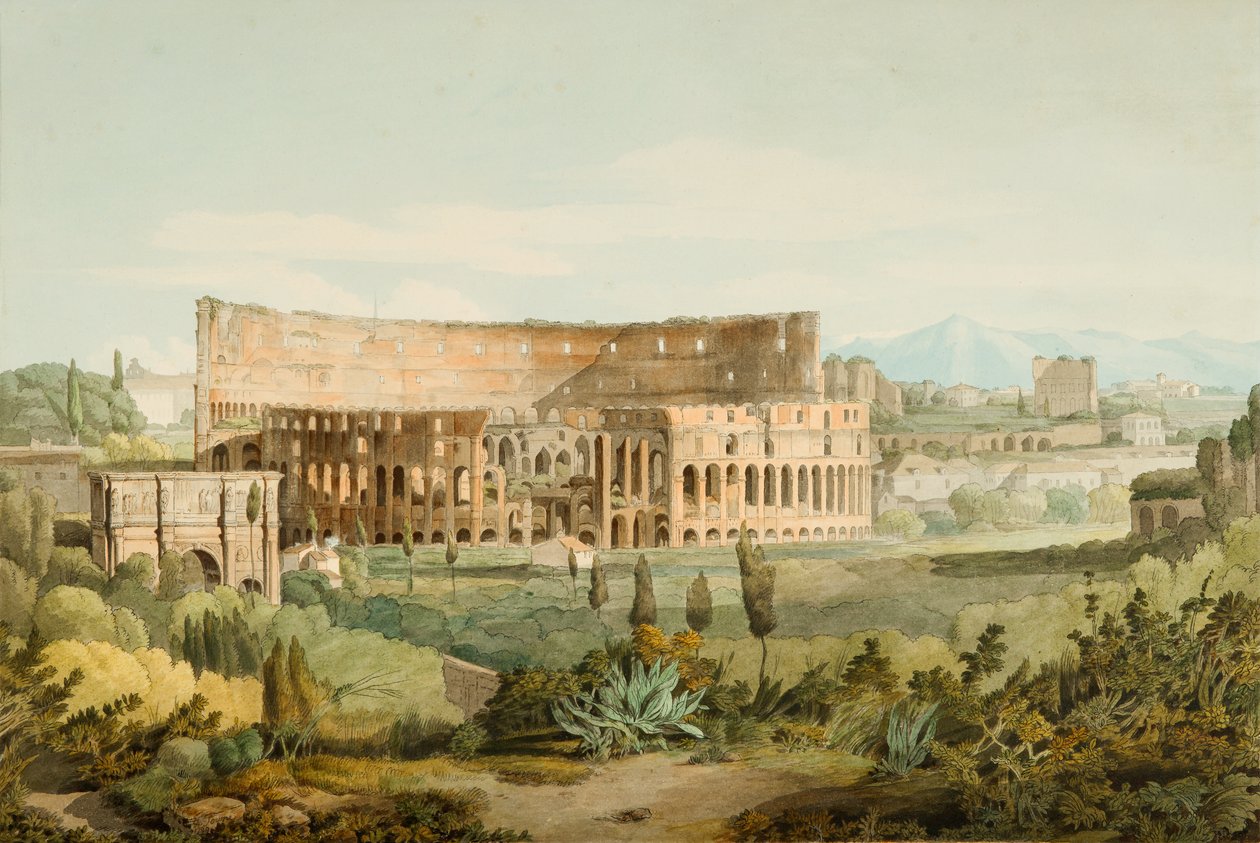 Das Kolosseum von den Caelian-Hügeln, 1799 von Francis Towne