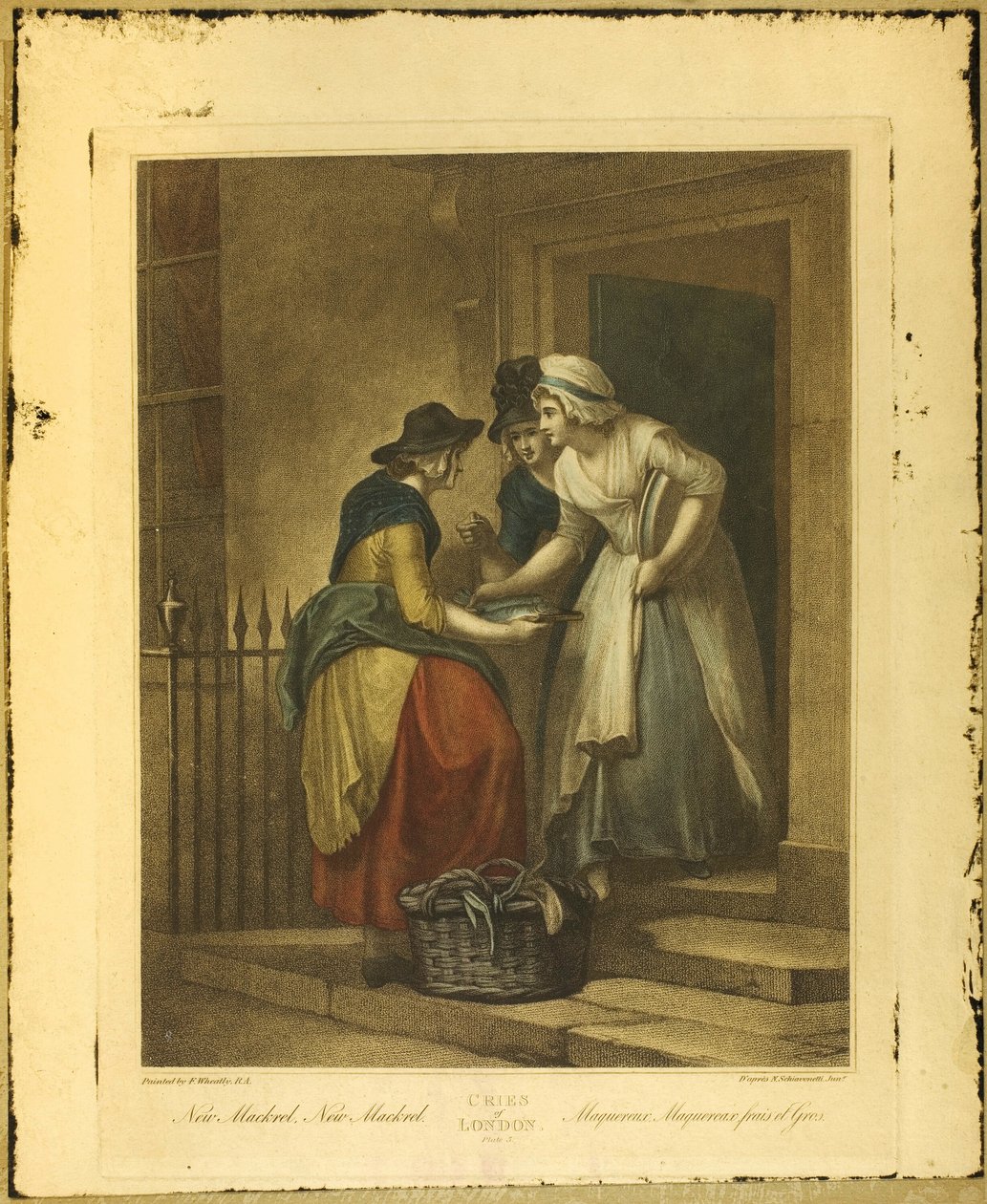 Neue Makrele, Neue Makrele, Tafel 5 aus Die Rufe von London von Francis Wheatley