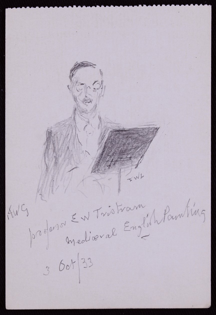 Porträt von Professor EW Tristram von Francis Wilfred Lawson