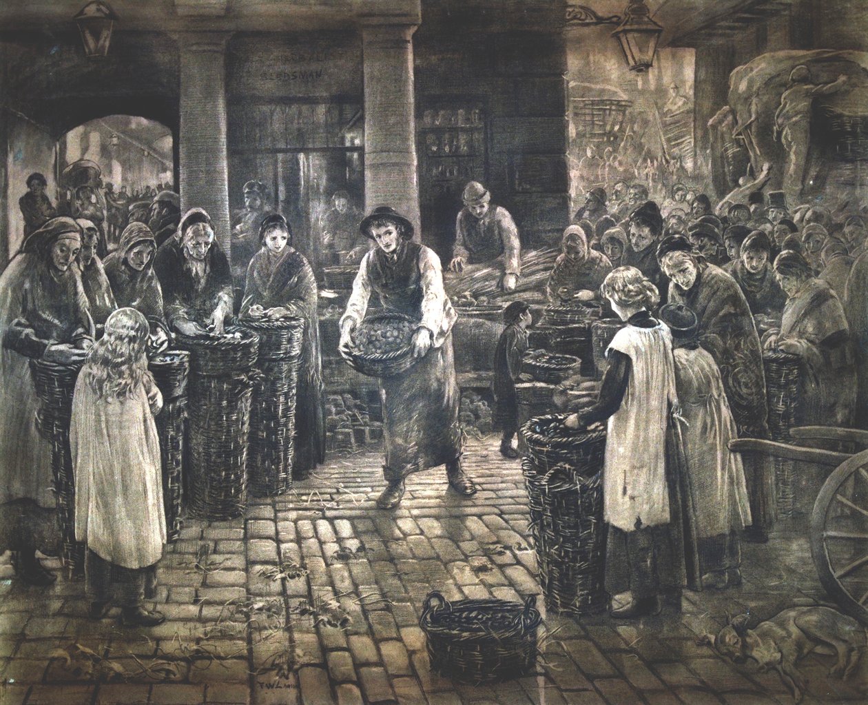 Covent Garden Szene - Frauenarbeiterinnen stehen von Francis William Lawson