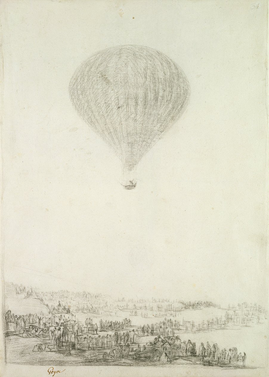 Die Montgolfier-Brüder, ca. 1800-08 von Francisco de Goya