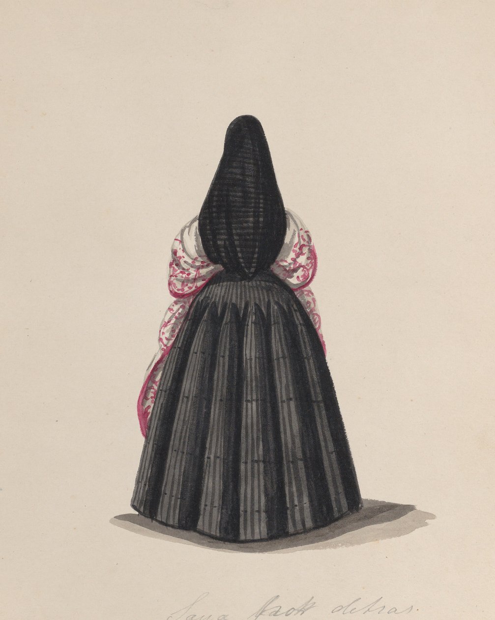 Eine Frau, die die Saya von hinten betrachtet, aus einer Gruppe von Zeichnungen, ca. 1848 von Francisco