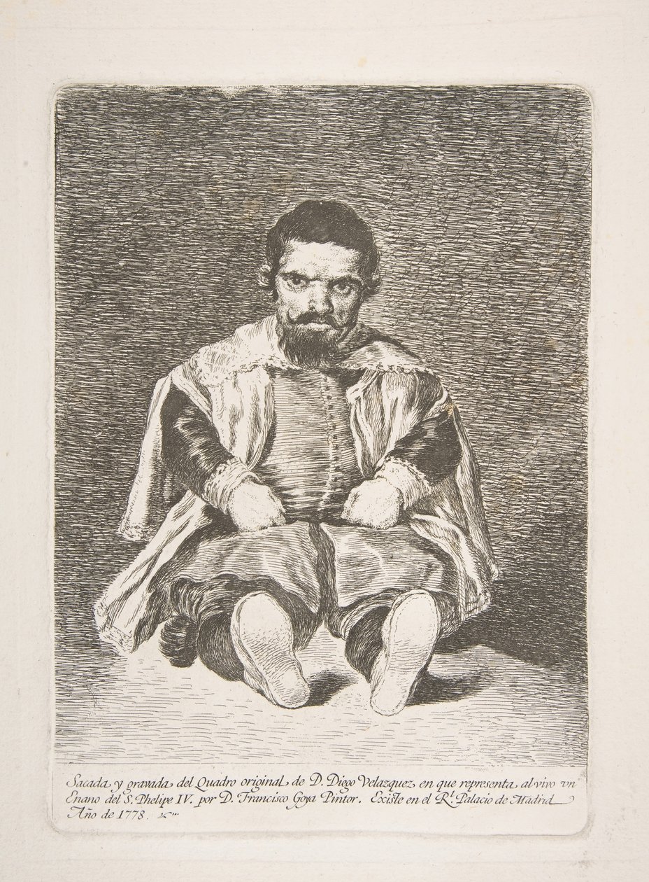 Ein Zwerg bekannt als El Primo nach Diego Velázquez, 1778 von Francisco de Goya