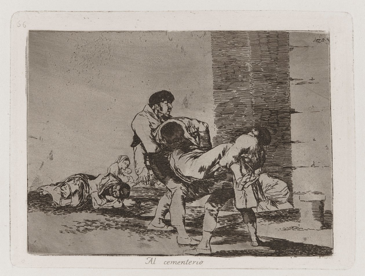 Zum Friedhof (Al cementerio), Platte 56 aus Los desastres de la guerra (Die Schrecken des Krieges) von Francisco de Goya