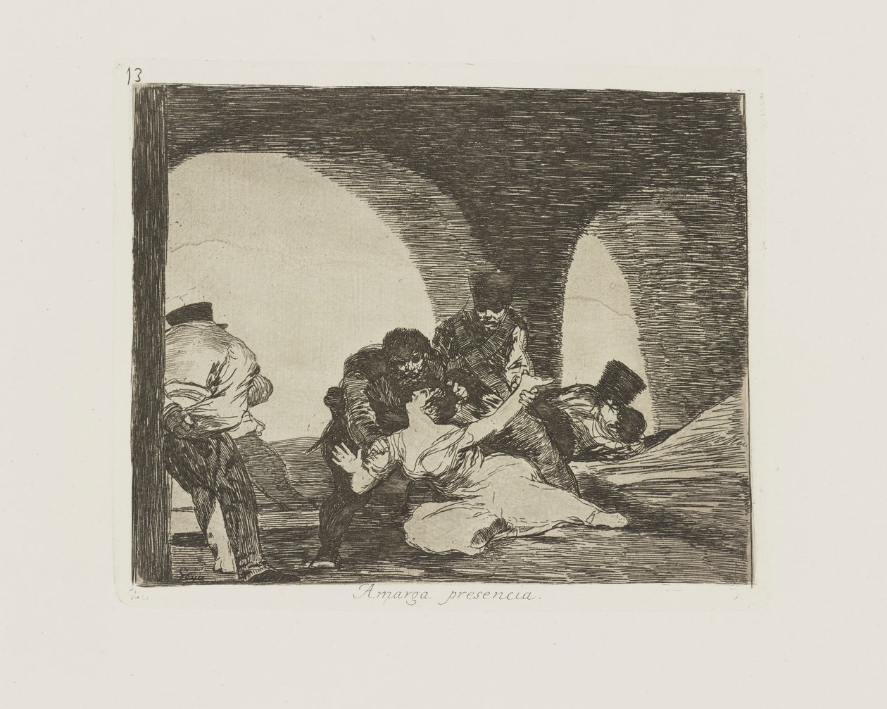 Bittere Anwesenheit, pl. 13 aus der Serie Los desastres de la guerra (Die Schrecken des Krieges) von Francisco de Goya