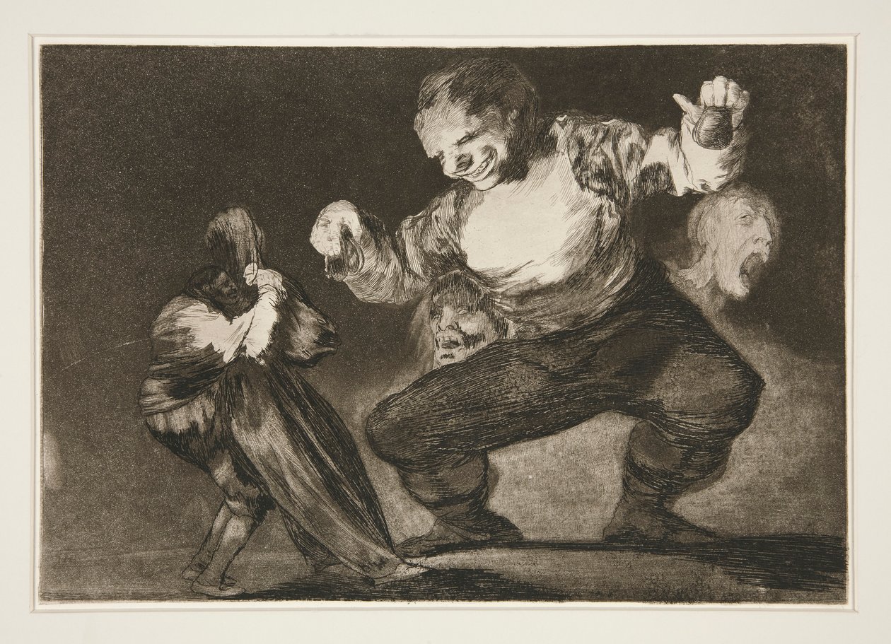 Bobalicón (Einfaltspinsel), Platte 4 aus der Serie Los proverbios von Francisco de Goya