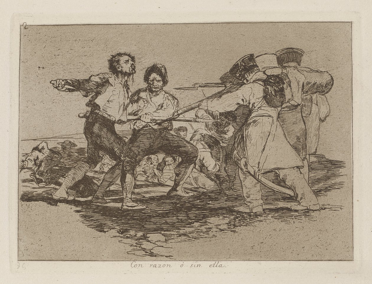Mit Recht oder Unrecht, Platte 2 aus der Serie Die Schrecken des Krieges von Francisco de Goya
