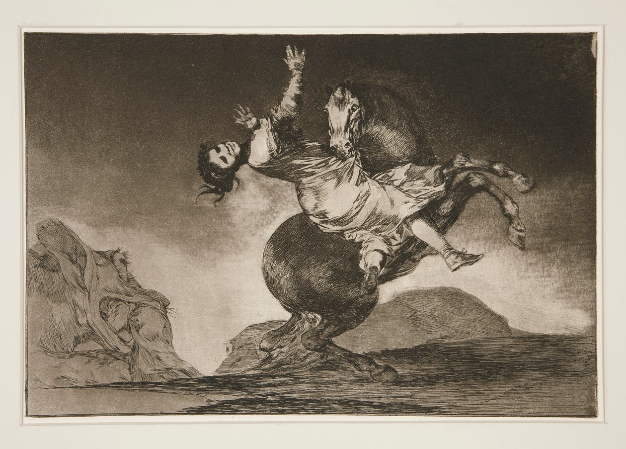 El caballo raptor (Der Pferdeentführer), pl. 10 aus der Serie Los proverbios von Francisco de Goya