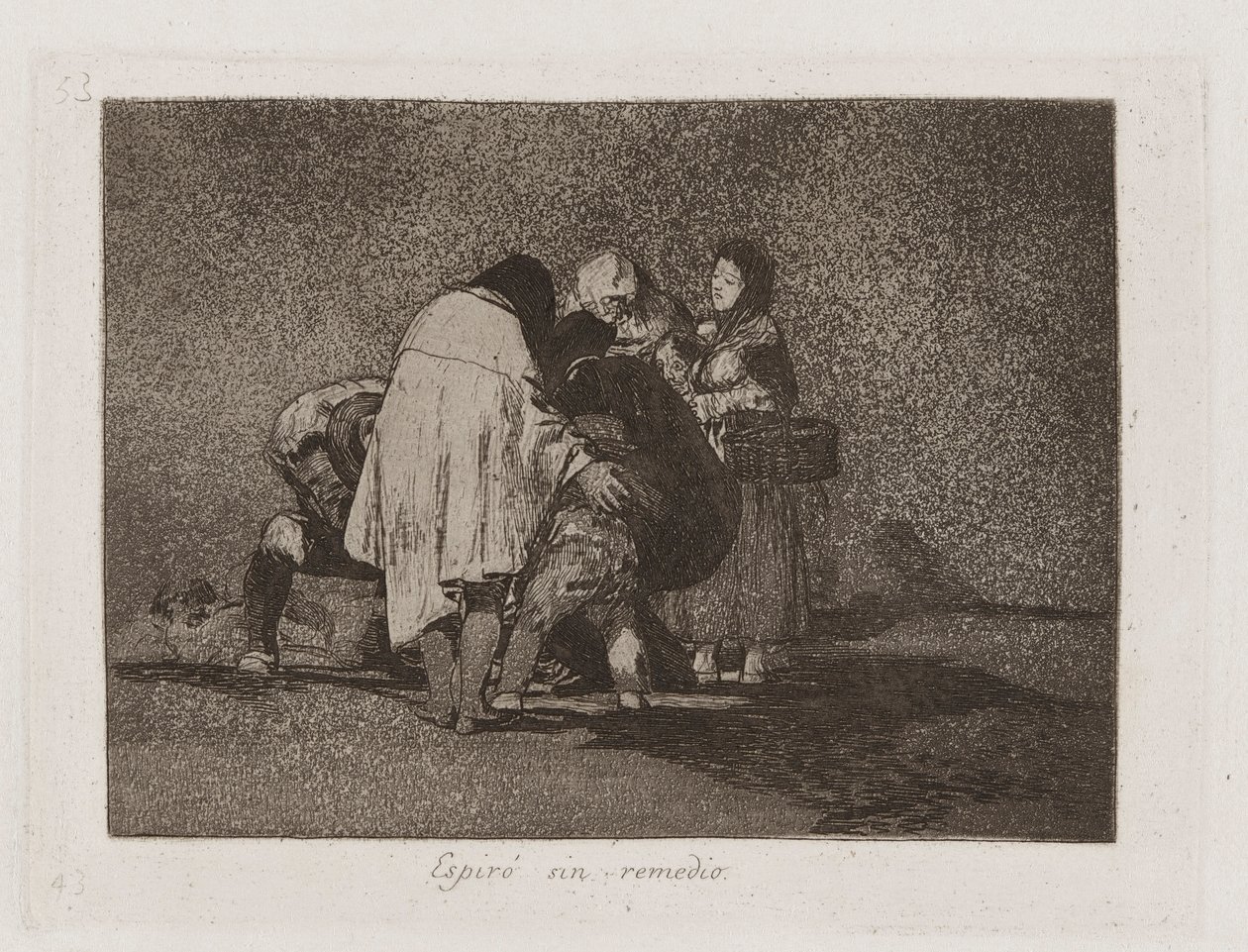 Es gab nichts zu tun und er starb, Platte 53 aus Los desastres de la guerra (Die Schrecken des Krieges) von Francisco de Goya