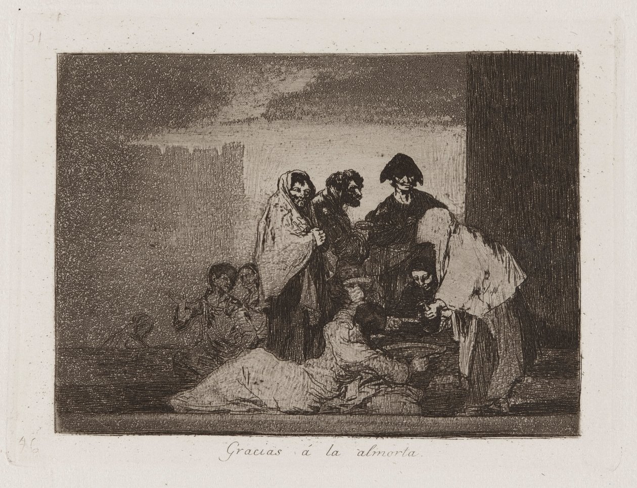 Gracias ? la almorta (Dank der Hirse), Platte 51 aus Los desastres de la guerra (Die Schrecken des Krieges) von Francisco de Goya