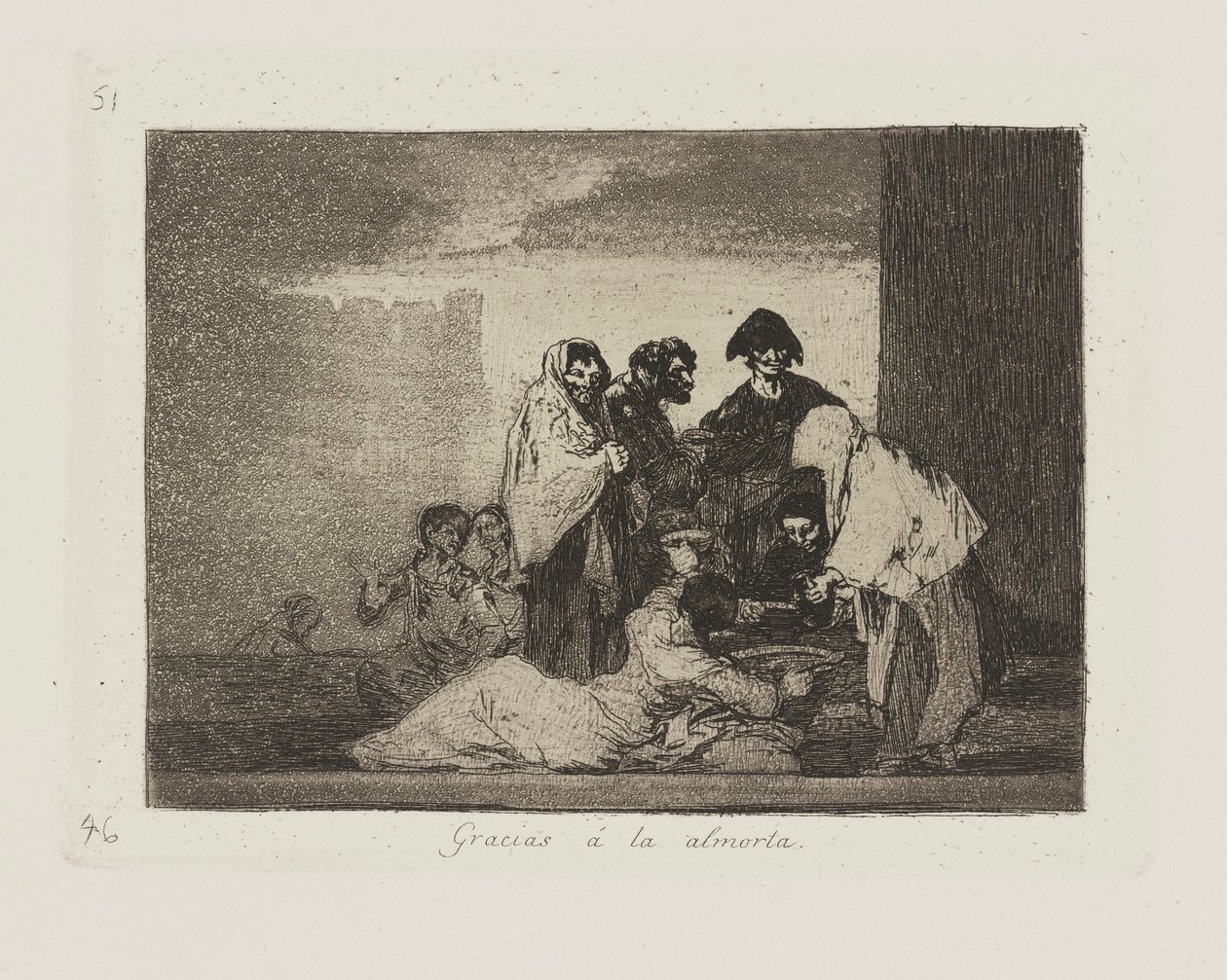 Dank an die Hirse, pl. 51 aus der Serie Die Schrecken des Krieges von Francisco de Goya