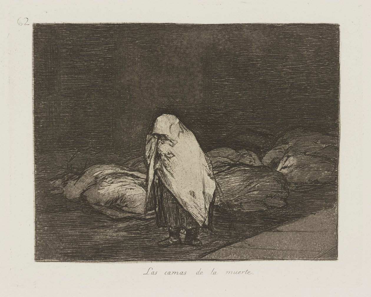 Die Betten des Todes, Platte 62 aus der Serie Los desastres de la guerra (Die Schrecken des Krieges) von Francisco de Goya