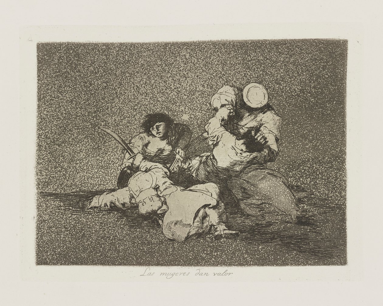 Die Frauen geben Mut, Platte 4 aus der Serie Los desastres de la guerra (Die Schrecken des Krieges) von Francisco de Goya