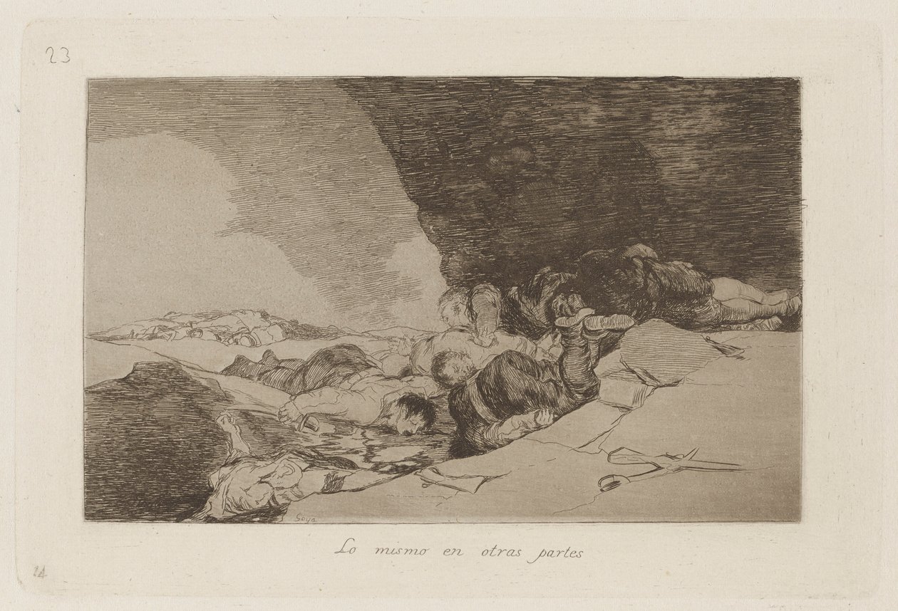Dasselbe anderswo, Platte 23 aus Los desastres de la guerra von Francisco de Goya