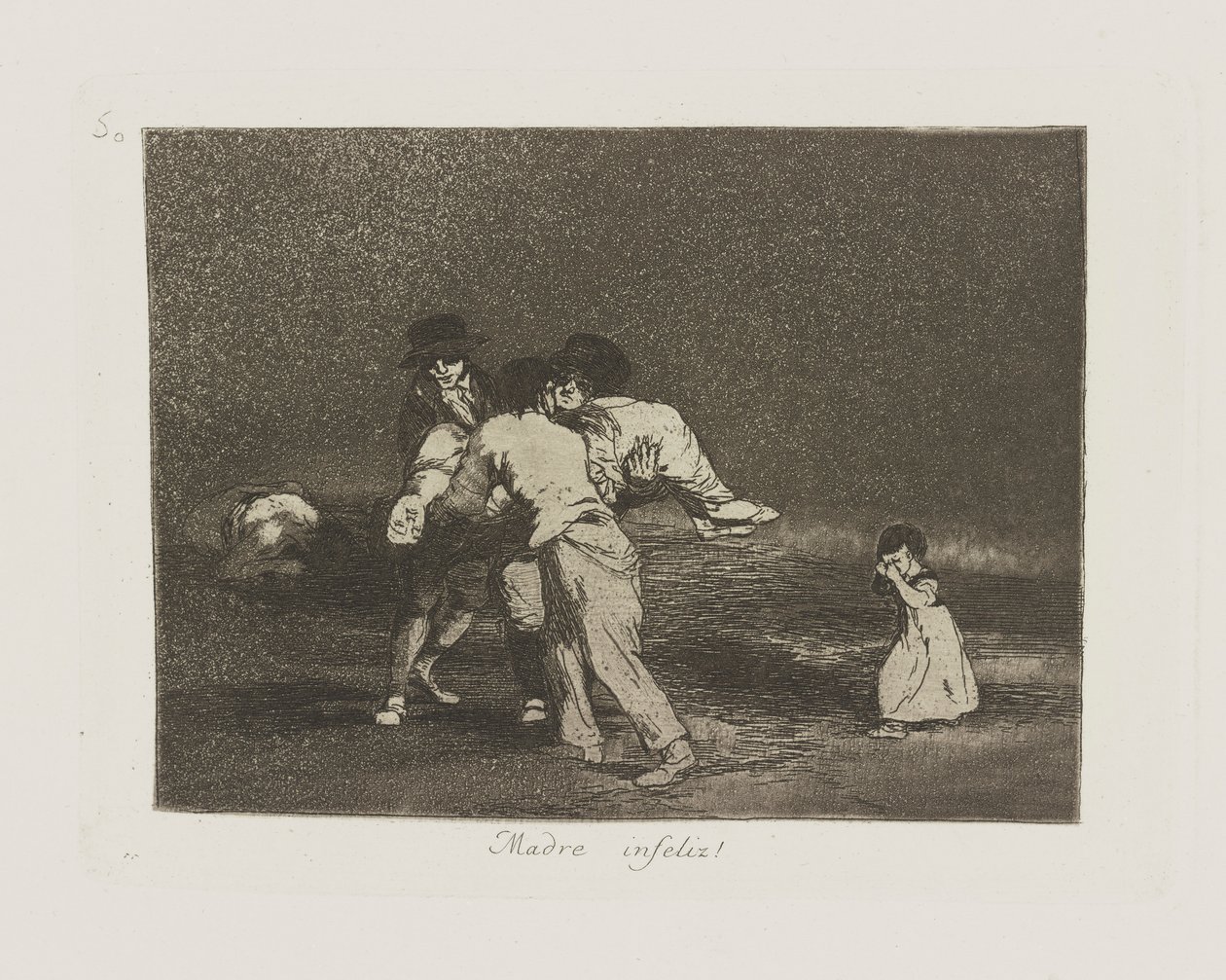 Unglückliche Mutter!, Platte 50 aus der Serie Die Schrecken des Krieges von Francisco de Goya
