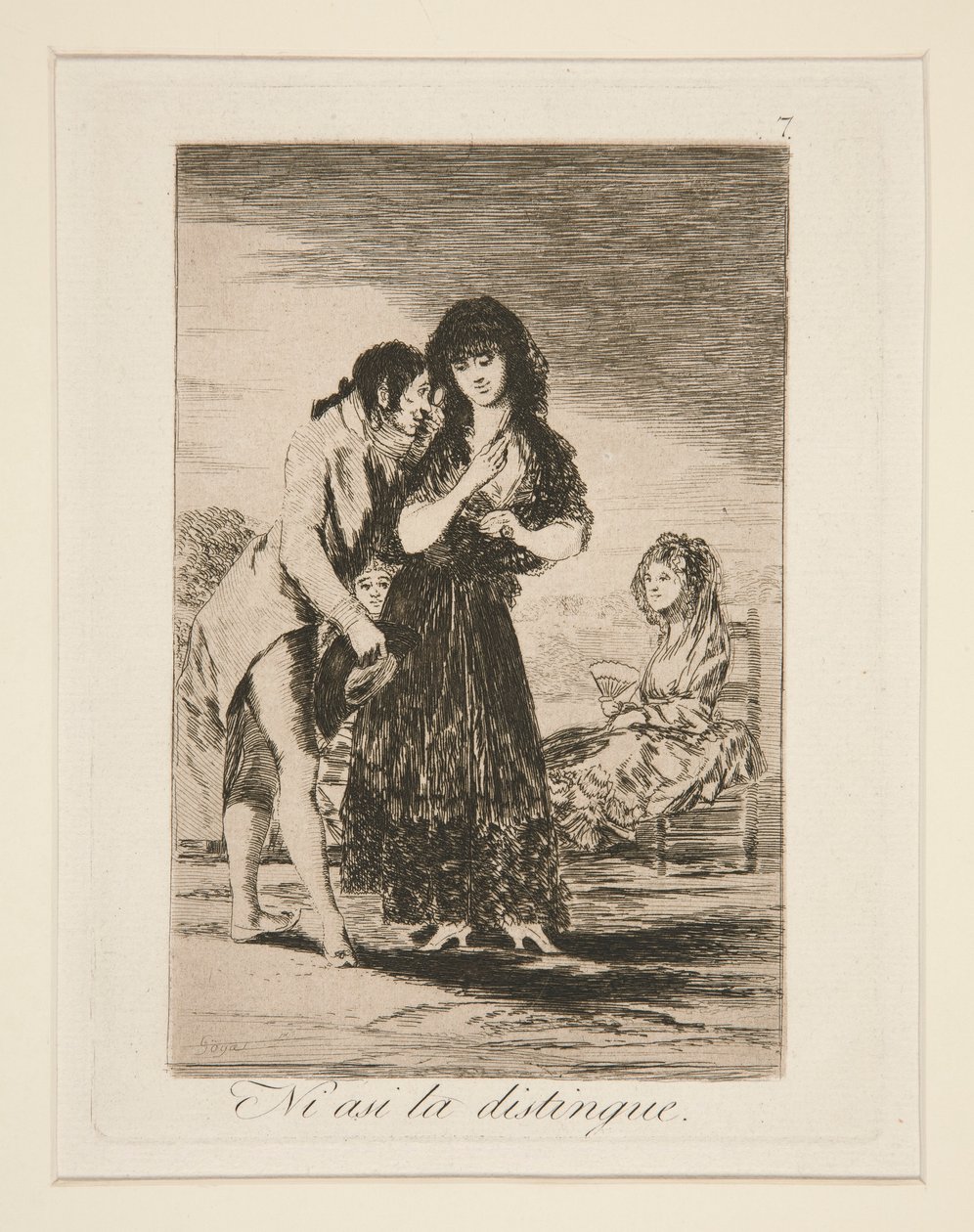 Nicht einmal so kann er sie erkennen, pl. 7 aus Los caprichos von Francisco de Goya