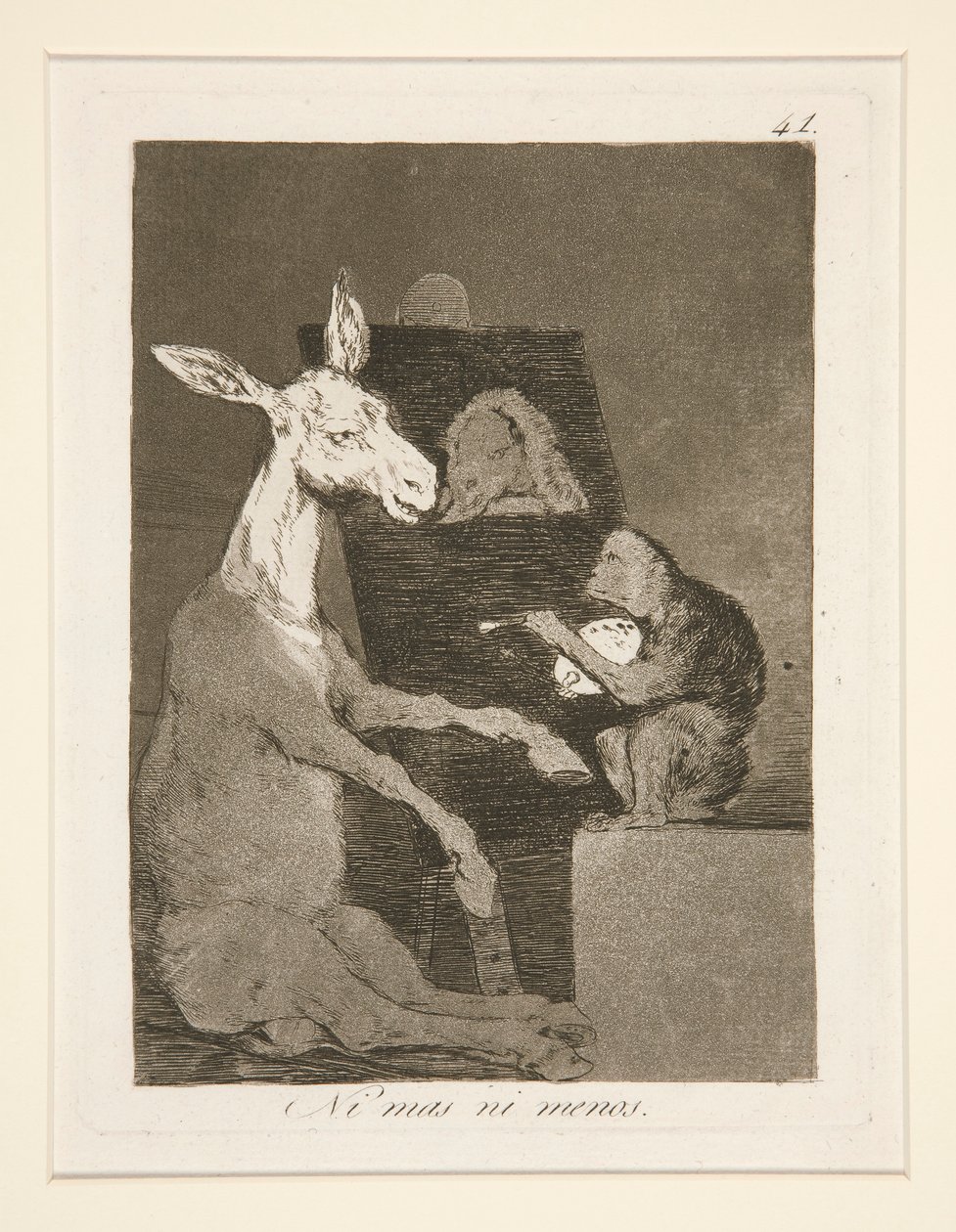 Ni mas ni menos (Weder mehr noch weniger), Tafel 41 aus der Serie Los caprichos von Francisco de Goya