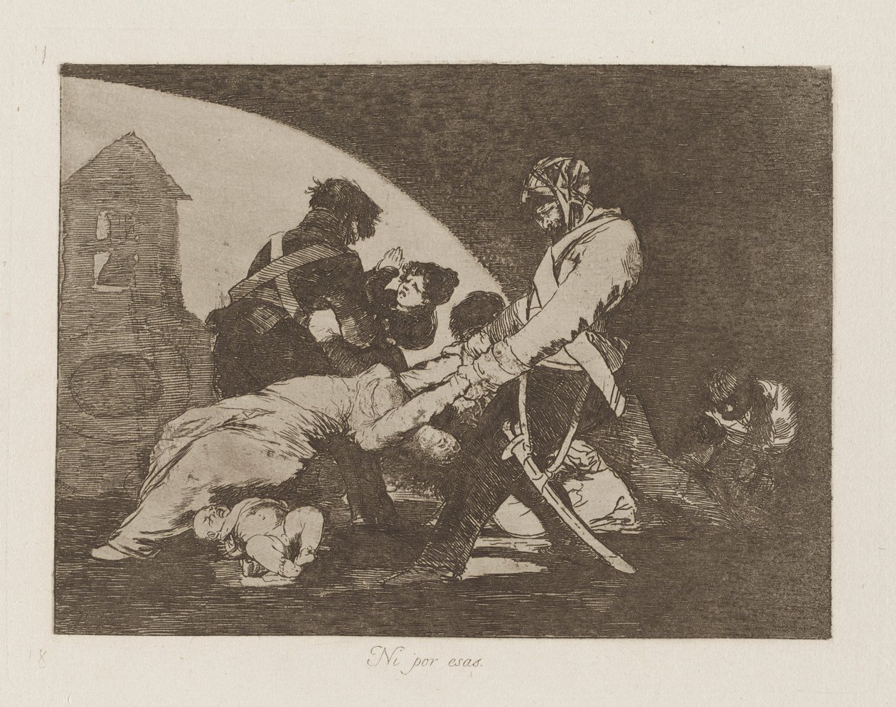 Ni por esas (Auch diese nicht), Platte 11 aus der Serie Los desastres de la guerra (Die Schrecken des Krieges) von Francisco de Goya