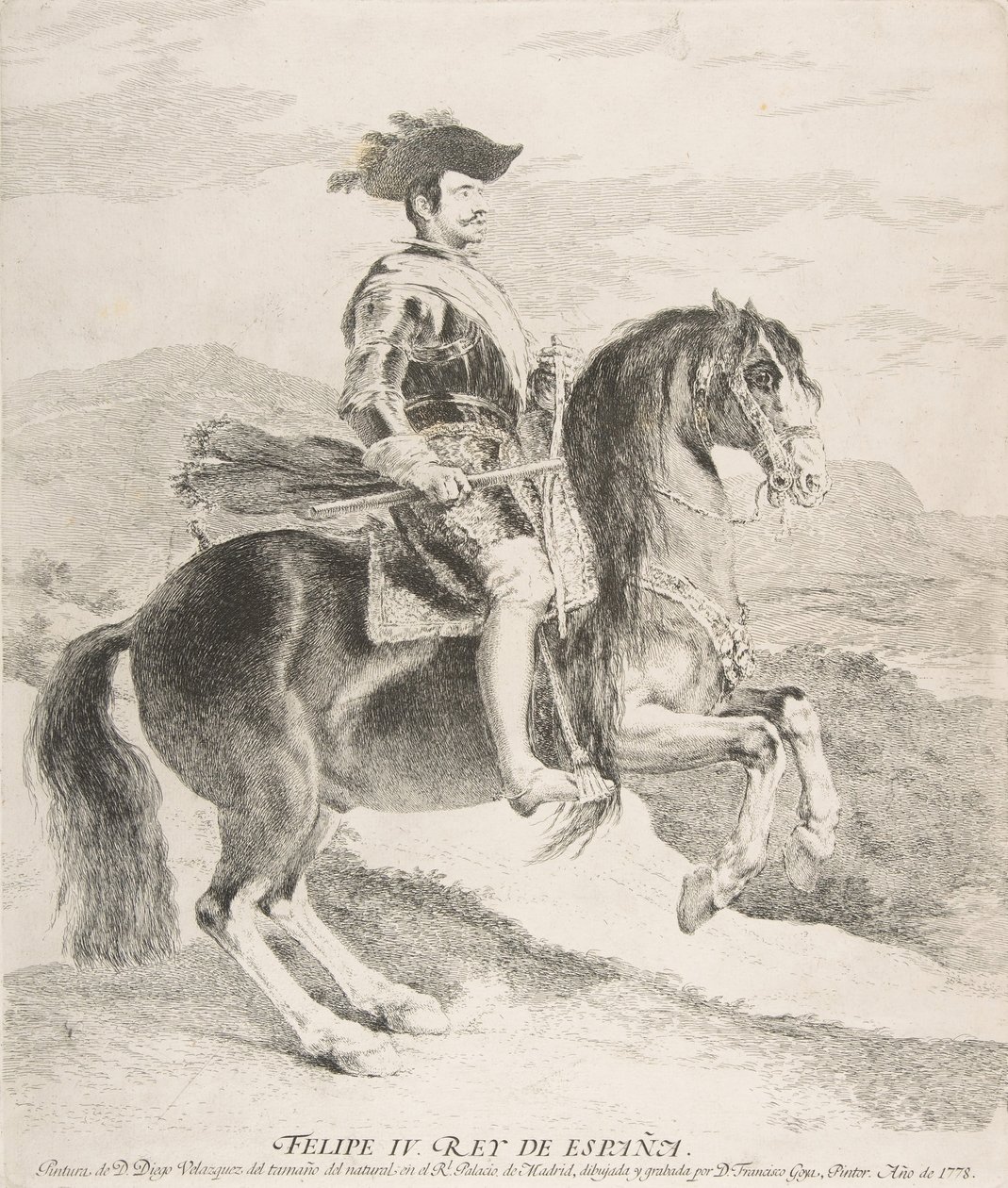 Philipp IV. zu Pferd, nach Velázquez von Francisco de Goya