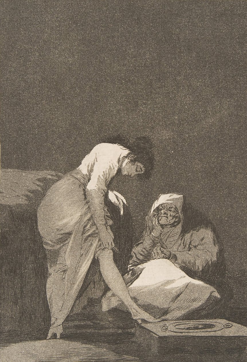 Tafel 17 aus Los Caprichos: Es ist schön gespannt, 1797-98 von Francisco de Goya