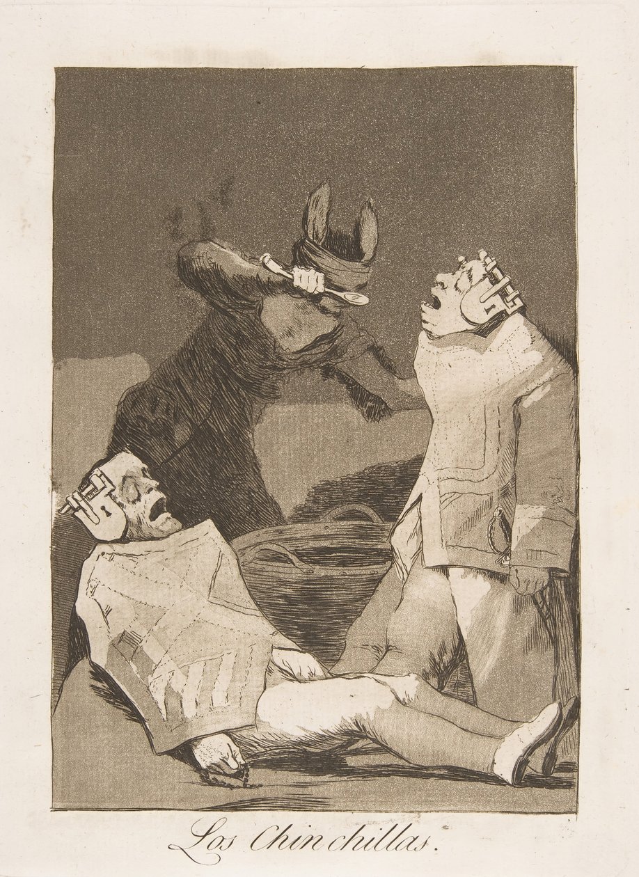 Platte 50 aus Los Caprichos: Die Chinchillas Los Chinchillas., 1799 von Francisco de Goya