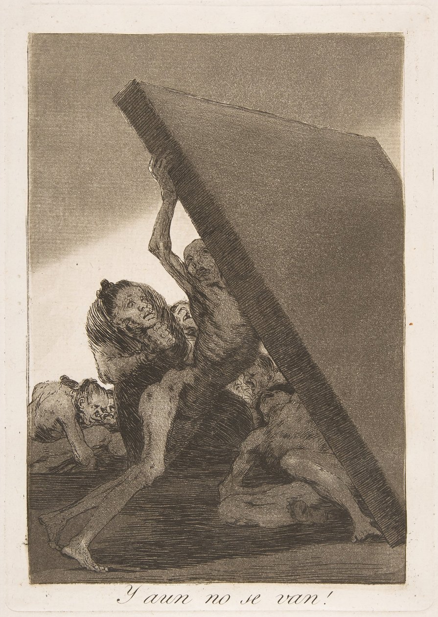 Tafel 59 aus Los Caprichos: Und immer noch gehen sie nicht! Y aun no se van!, 1799 von Francisco de Goya