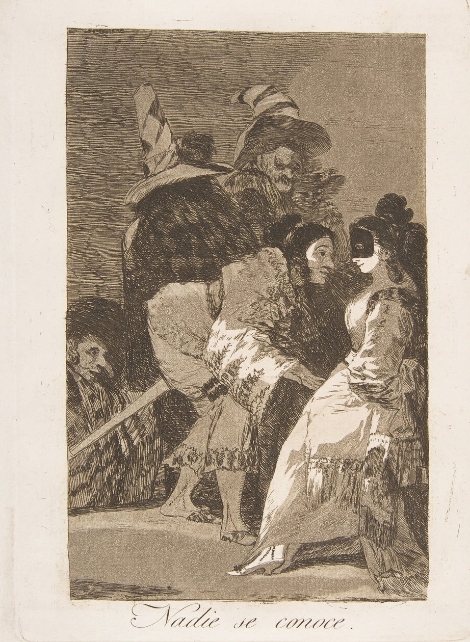 Tafel 6 aus Los Caprichos: Niemand kennt sich selbst, Nadie se conoce., 1799 von Francisco de Goya