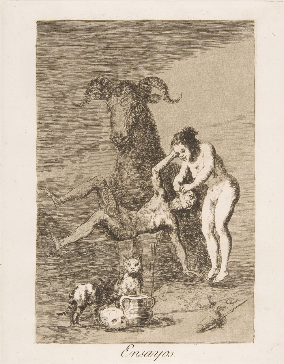 Platte 60 aus Los Caprichos: Versuche Ensayos, 1799 von Francisco de Goya