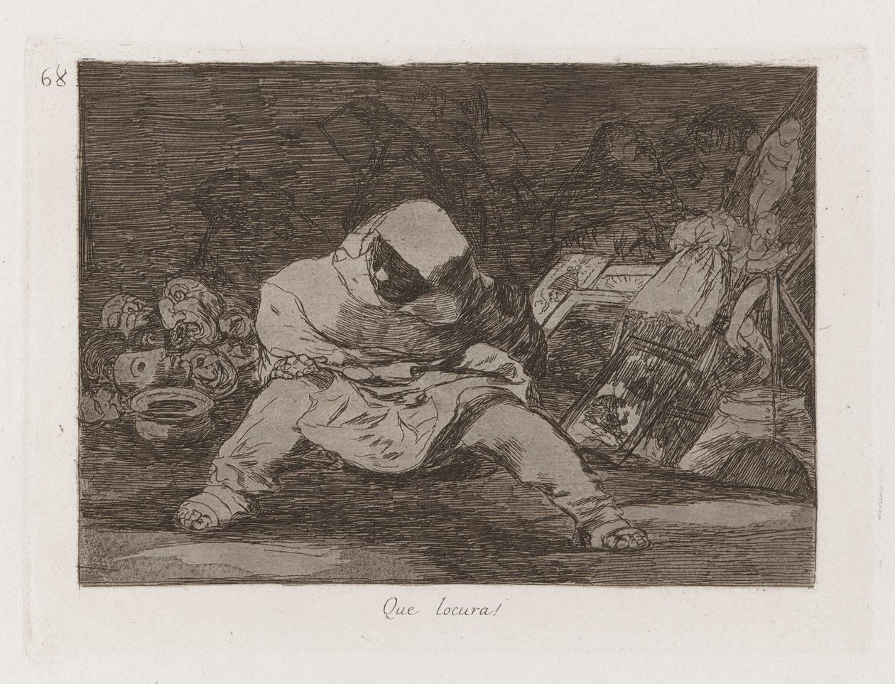 Que locura! (Was für ein Wahnsinn!), Platte 68 aus Los desastres de la guerra (Die Schrecken des Krieges) von Francisco de Goya