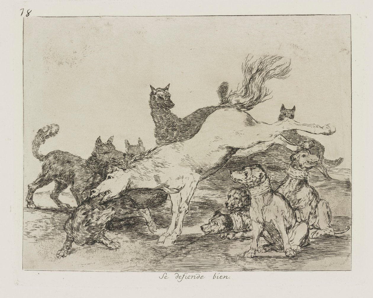 Er verteidigt sich gut. (Se defiende bien.), Bl. 78 aus der Serie Los desastres de la guerra (Die Schrecken des Krieges) von Francisco de Goya