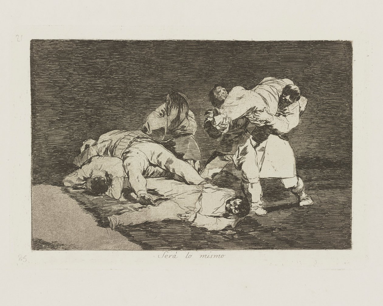 Será lo mismo. (Es wird dasselbe sein.), pl. 21 aus der Serie Los desastres de la guerra (Die Schrecken des Krieges) von Francisco de Goya