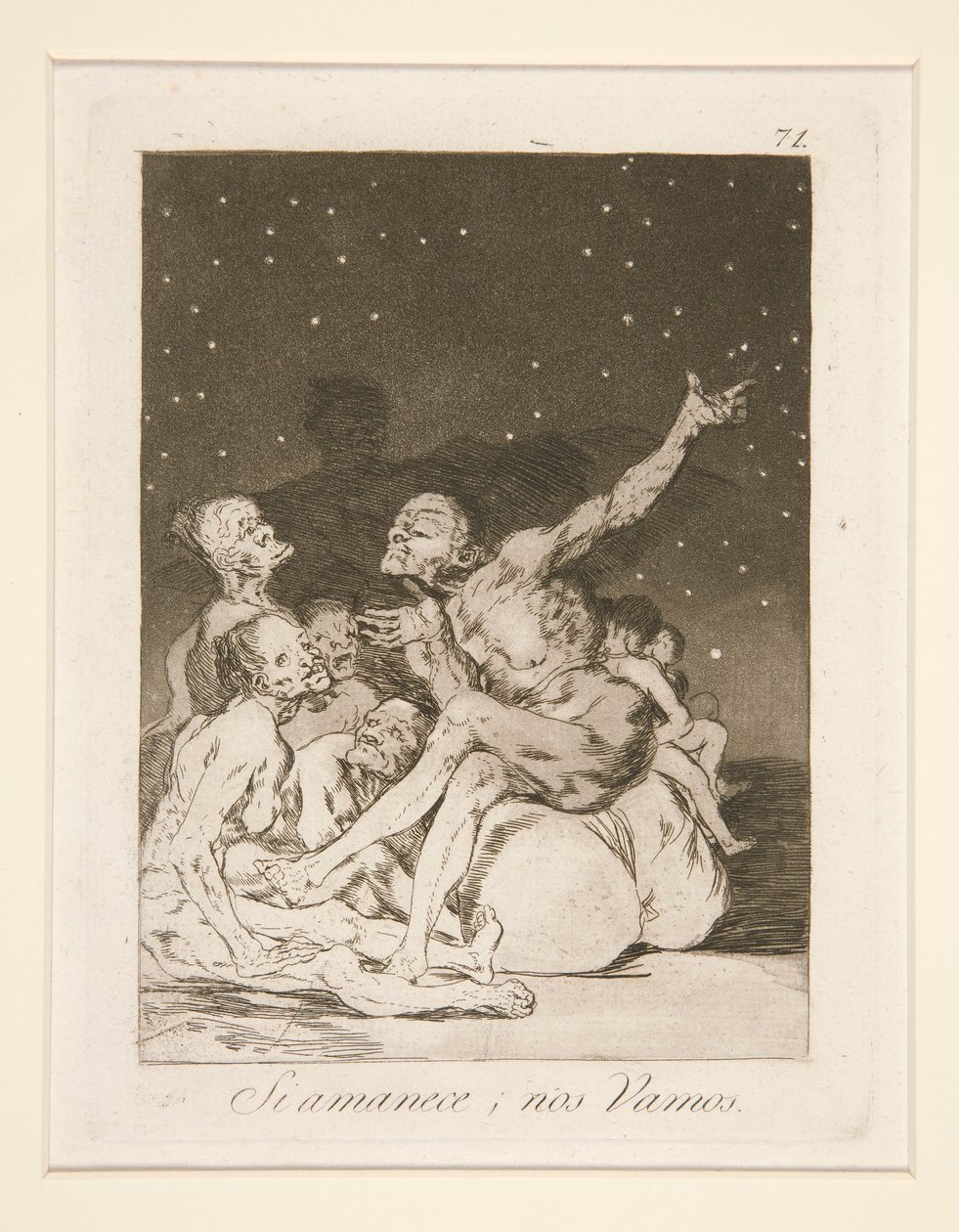 Wenn der Tag anbricht, werden wir losziehen, Pl. 71 aus der Serie Los caprichos von Francisco de Goya