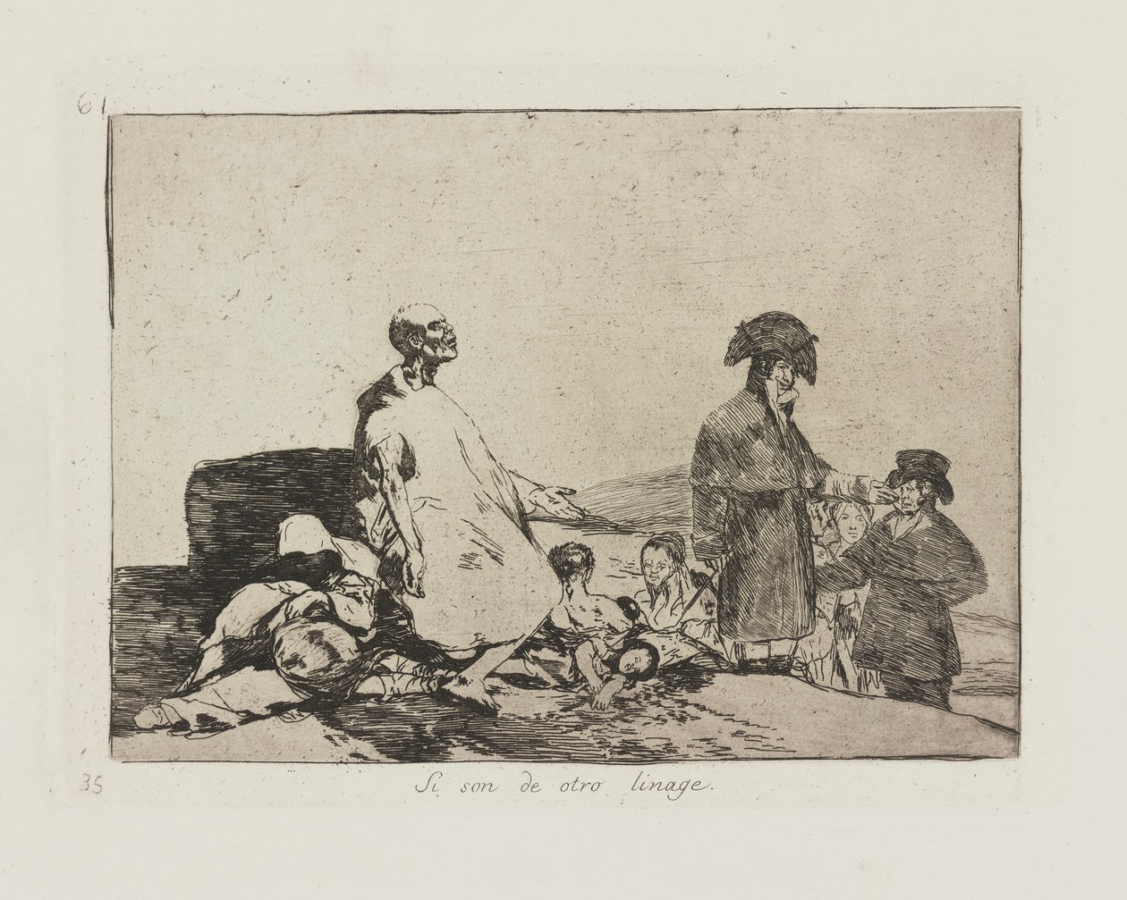 Si son de otro linage. (Vielleicht sind sie von einer anderen Rasse.), pl. 61 aus der Serie Los desastres de la guerra (Die Schrecken des Krieges) von Francisco de Goya