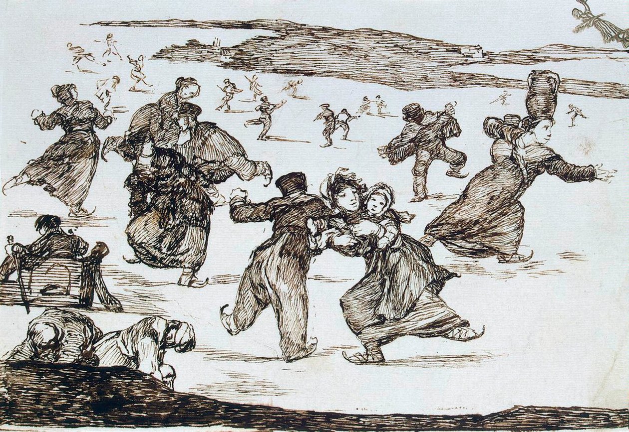 Schlittschuhläufer, zwischen 1812 und 1823 von Francisco de Goya