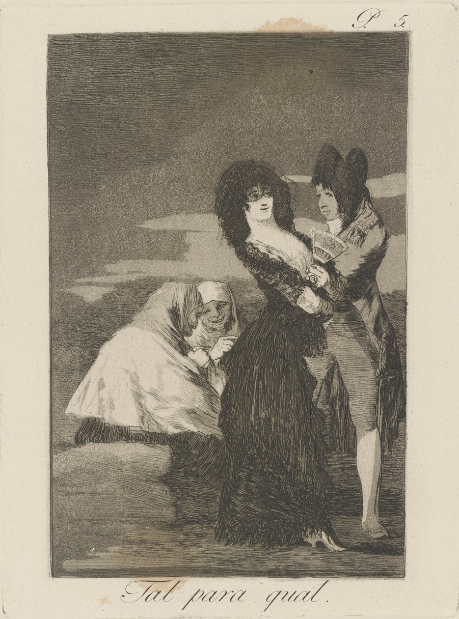 Tal para qual. (Two of a Kind.), pl. 5 from the series Los caprichos von Francisco de Goya