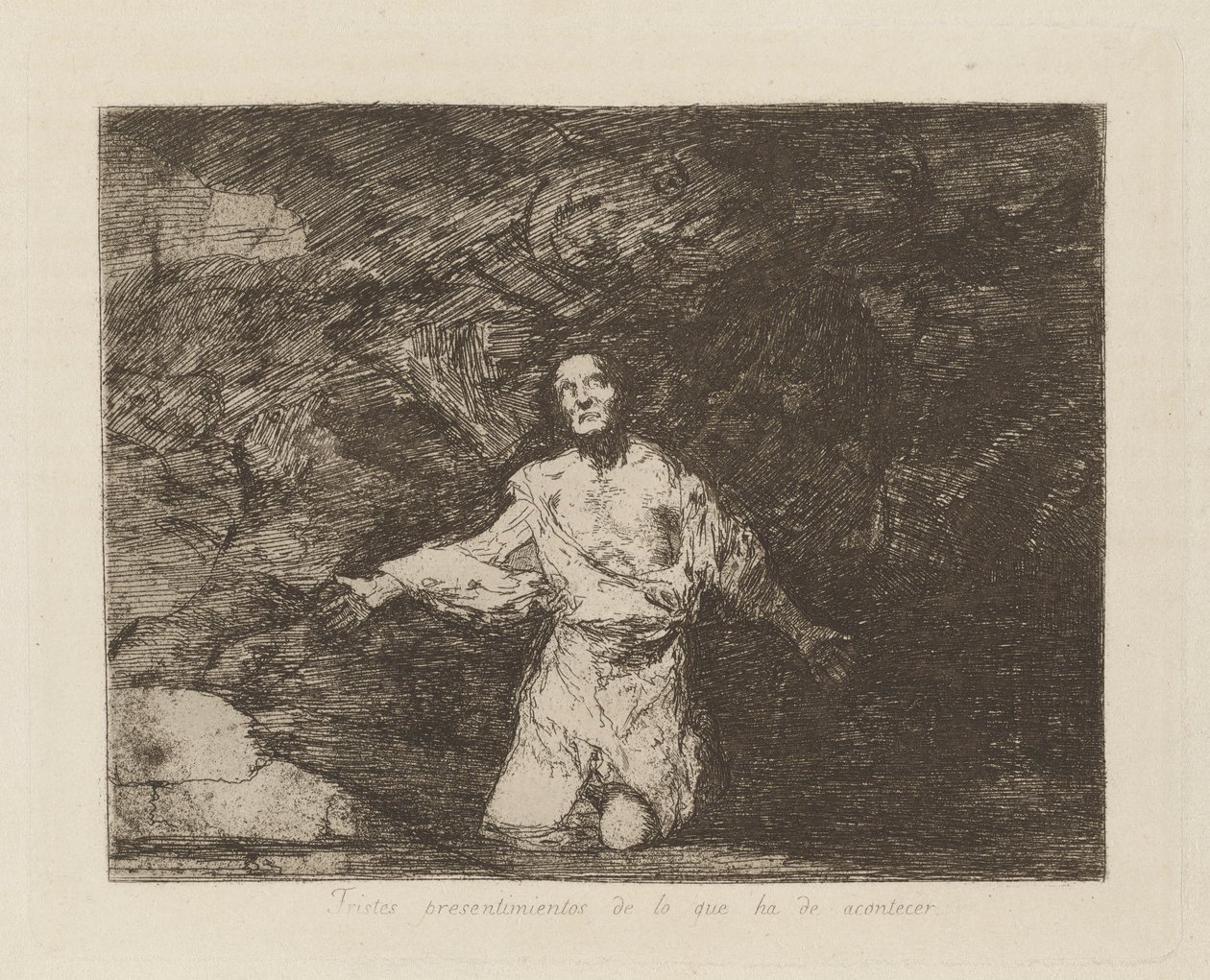 Traurige Vorahnungen dessen, was geschehen wird, Platte 1 aus der Serie Die Schrecken des Krieges von Francisco de Goya