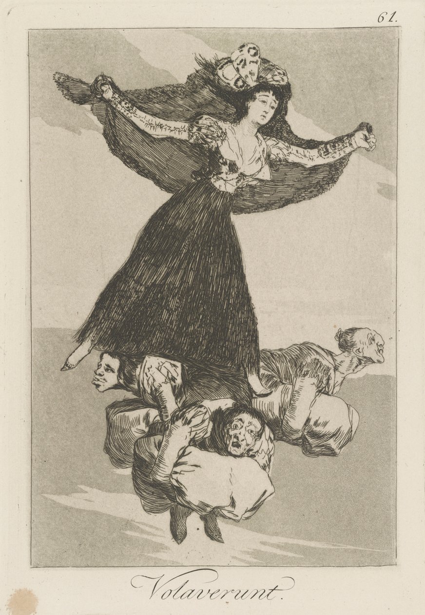 Volaverunt. (Sie sind geflogen.), Platte 61 aus der Serie Los caprichos von Francisco de Goya