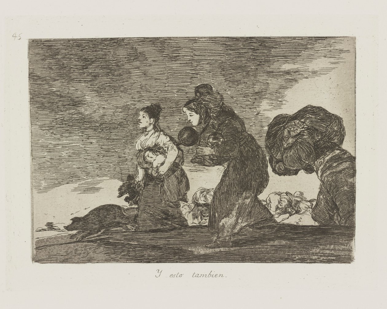 Y esto tambien. (Und das auch), Platte 45 aus der Serie Los desastres de la guerra (Die Schrecken des Krieges) von Francisco de Goya